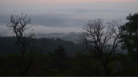 De madrugada bajando al  Sótano de las Golondrinas