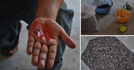 Tintes naturales hechos de cochinilla (insecto que de el color rojo) y lo mezclan con limón para fije bien en la lana.