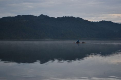 Pescando al amanecer, Lago Tziscao