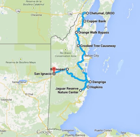 Nuestra ruta en Belice