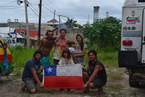 Con Roberto, Florencia, sus hijos y un amigo de Israel