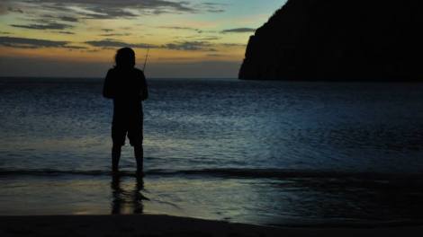 Vic pescando al atardecer