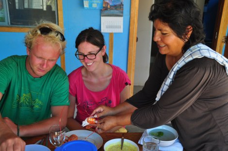 Melba nos enseñó a abrir Langostas